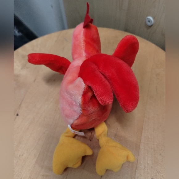 ÷STRUT the rooster Red Tye-Dye original ty beanie baby Barnyard RETIRED RARE - Picture 5 of 9